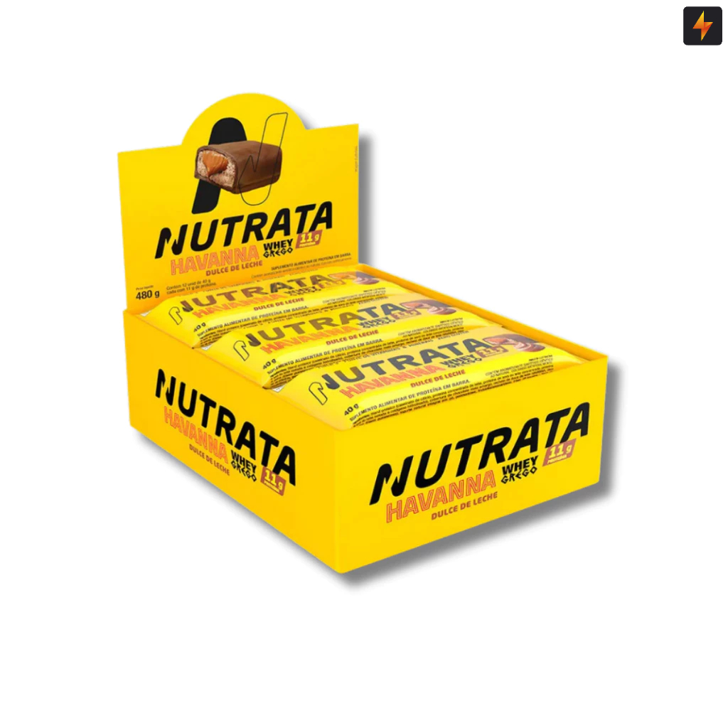 Detalhes do Barra de Proteína Nutrata - Whey Grego Havanna 40g - Display 12 Unidades