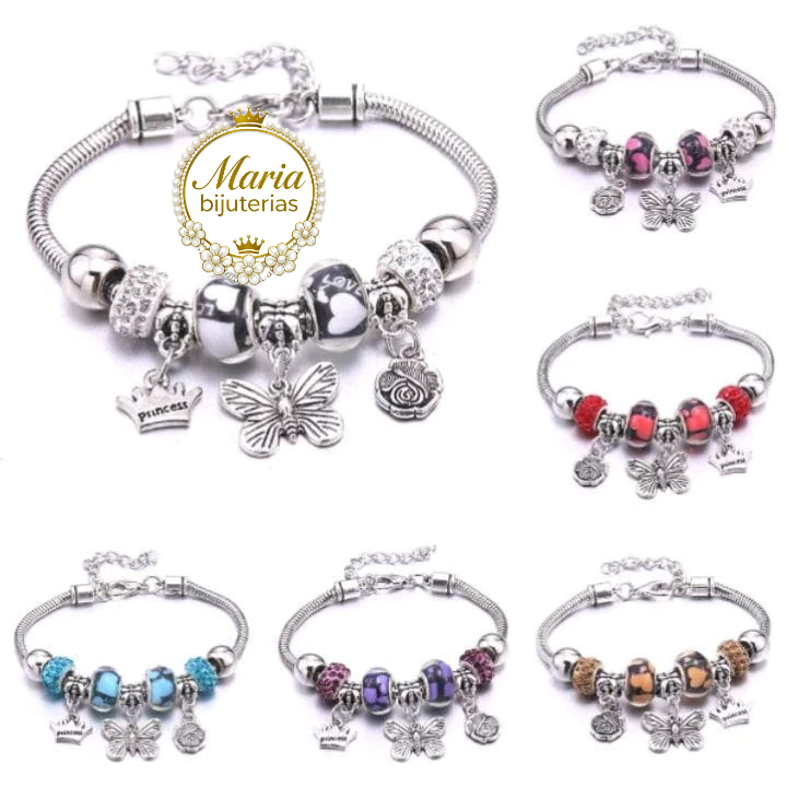 Kit 4  PULSEIRA   ESTILO DE BERLOQUES COM PEDRAS DE ZIRCONIA MODELO Aleatório