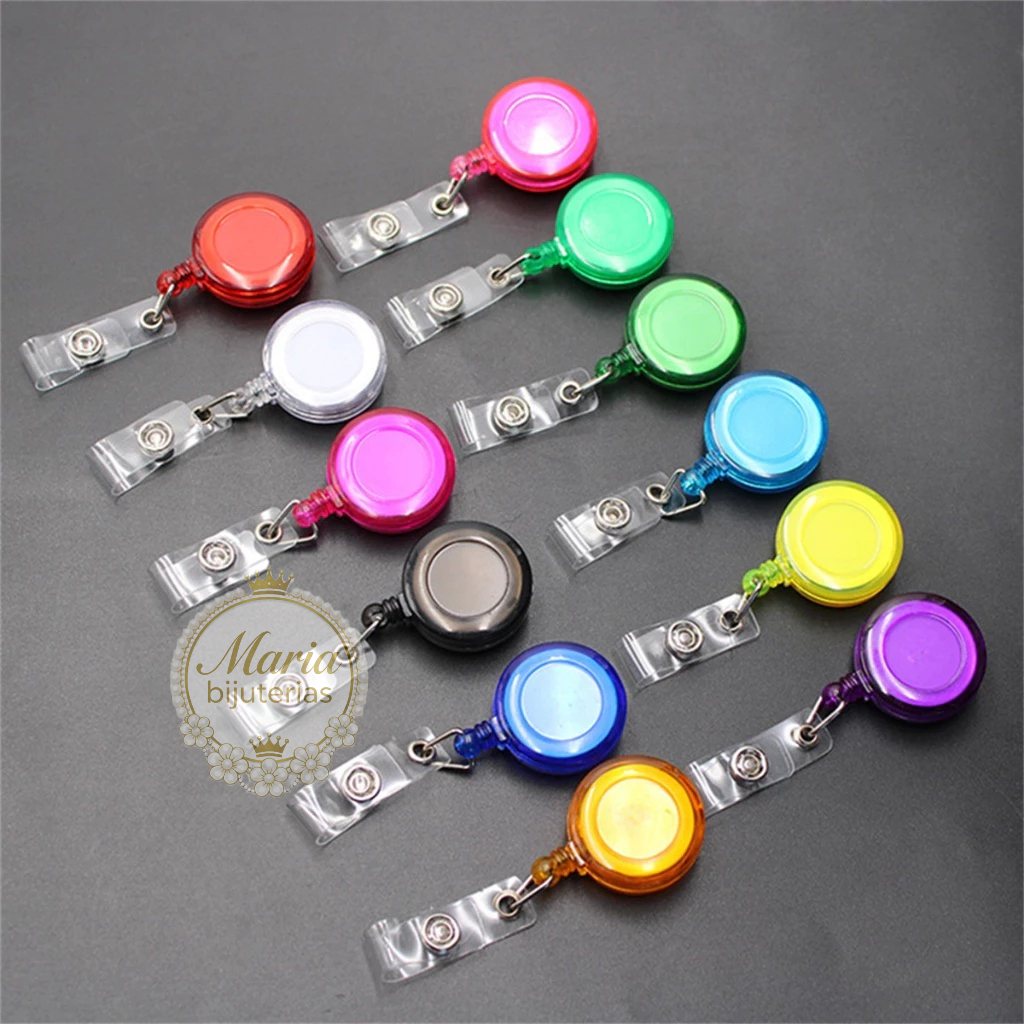 10 un Porta Crachá Retrátil Roller Clip em Oferta na Shopee