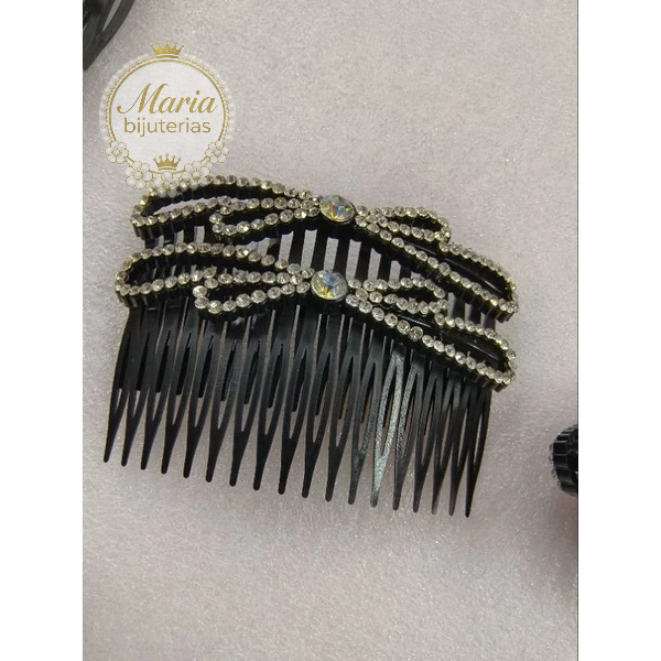 Kit 2 peças Grampo Pente Plástico De Cabelo Strass-pente em Oferta na Shopee