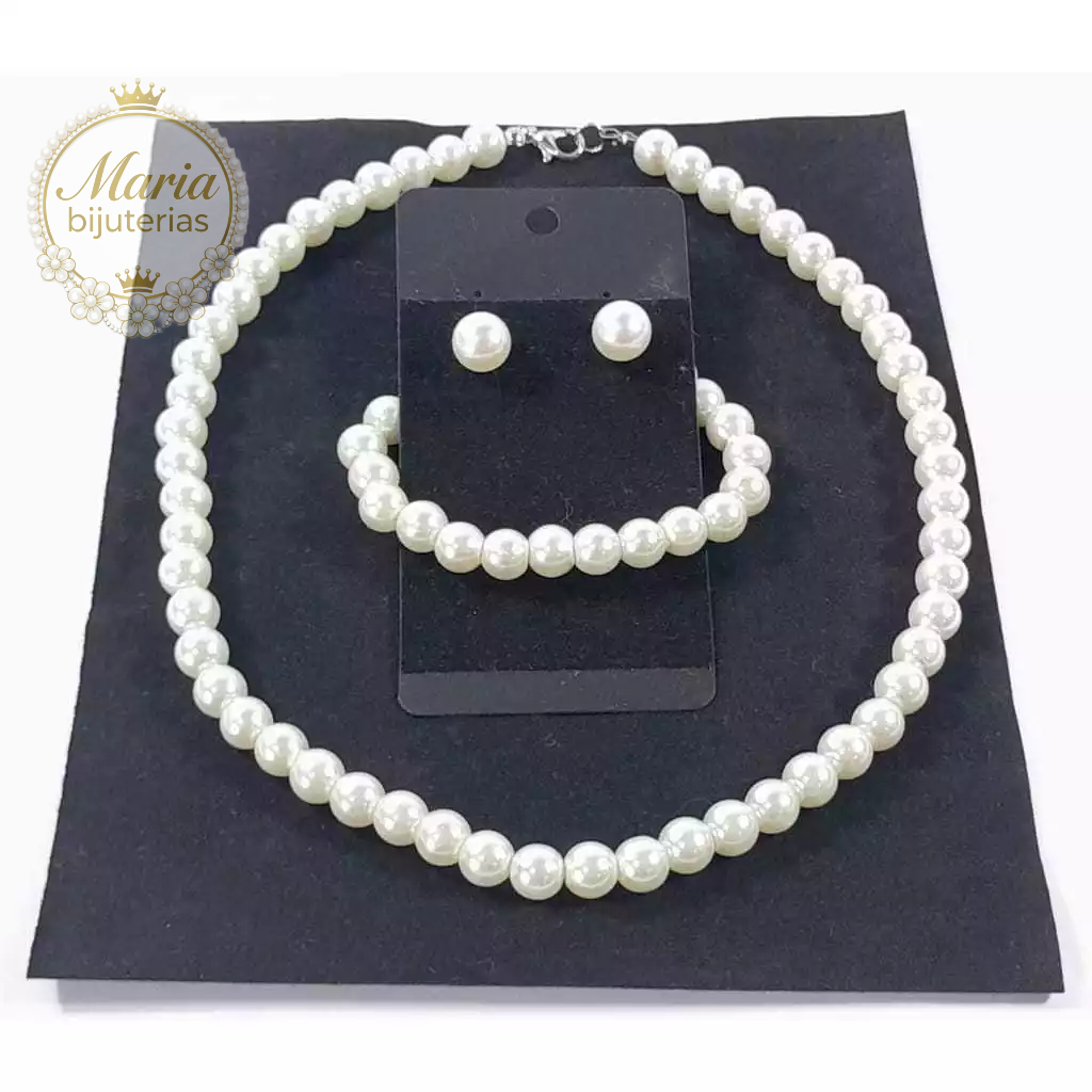 Kit com Brinco Colar e Pulseira de Pérola Kit Retrô Anos 60 em Oferta na Shopee