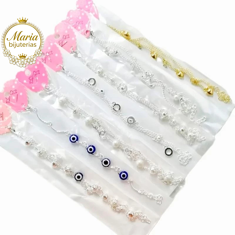 Kit 3/6 Pulseiras Banhada à Prata 925  e Dourado - Feminina Sortidos em Oferta na Shopee