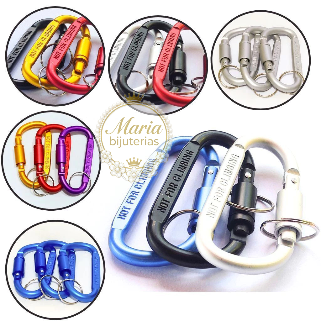 Kit 3/6 Chaveiro Mosquetão Reforçado Liga de Alumínio 8 cm em Oferta na Shopee