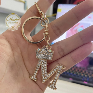 A-Z letra chaveiro de letra strass（envia cor aleatória) em Oferta na Shopee