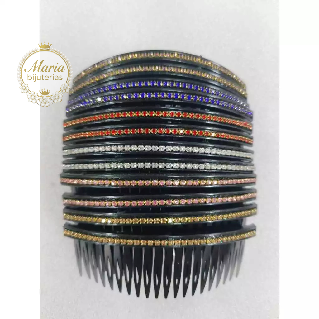 Kit 3/6 peças Grampo Pente Plástico De Cabelo c/strass -Pente