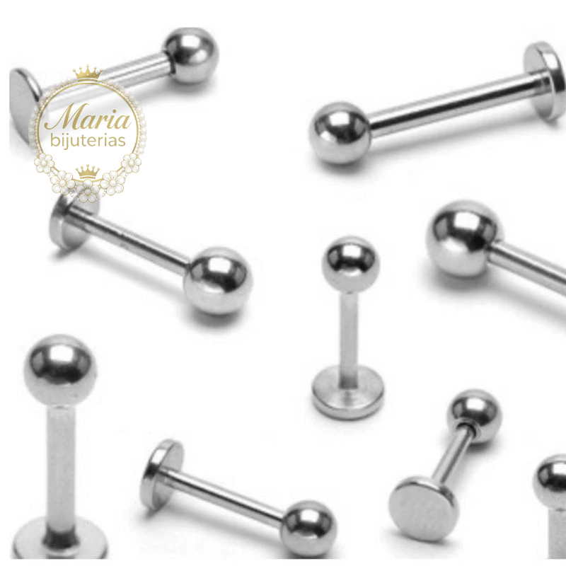 kit 12 Piercing Labret Lábios Boca Tragus Conch Aço inoxidável em Oferta na Shopee