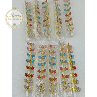 Kit de 80 mini metal Piranhas de Cabelo infantil penteado desenho Colorido ou Prata flor 1cm em Oferta na Shopee