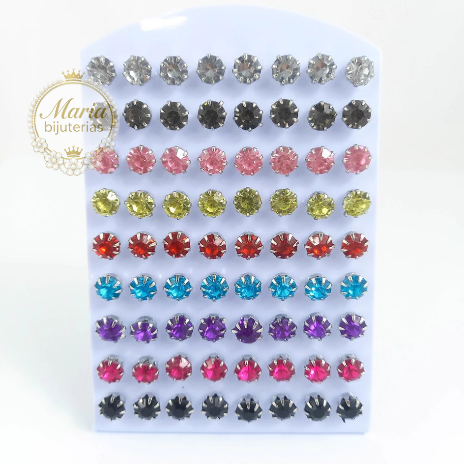 Cartela Com 36 Pares Brinco Ponto De Luz ideal para revende em Oferta na Shopee