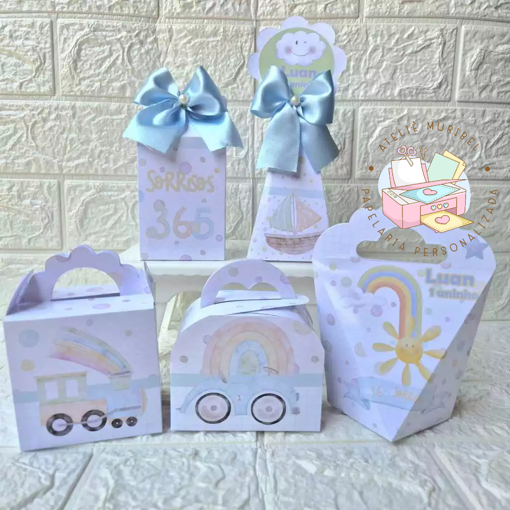 Kit Festa 365 Sorrisos/Caixinhas personalizadas/Lembrancinha 365 Sorrisos/Festa Infantil/Aniversário/PEGUE MONTE