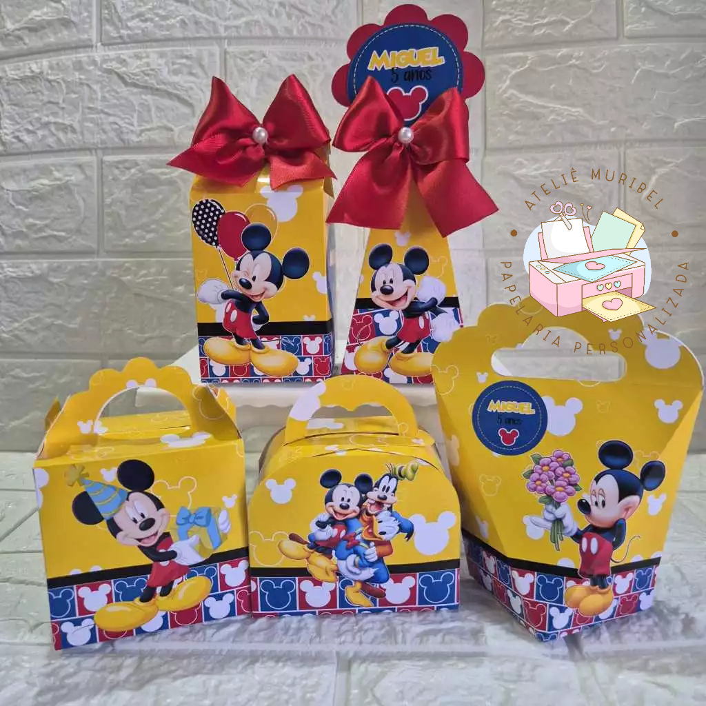 Kit Festa Mickey/Caixinhas personalizadas/Lembrancinha Mickey/Festa Infantil/Aniversário/PEGUE MONTE