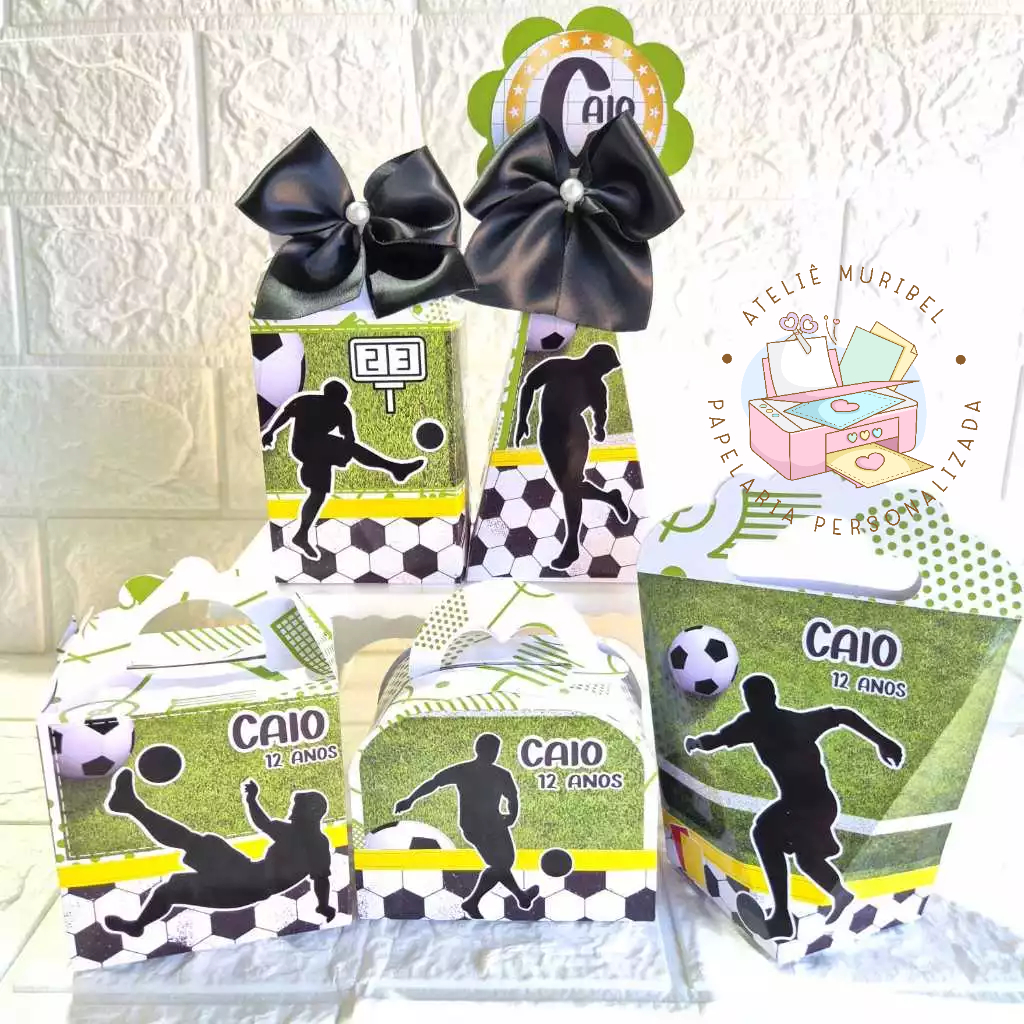 Kit Festa Futebol/Caixinhas personalizadas/Lembrancinha Futebol/Festa Infantil/Aniversário/PEGUE MONTE