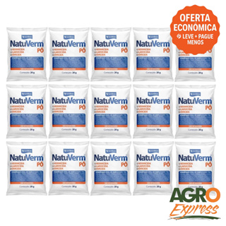 Kit 15 NatuVerm Pó 20g Vermífugo Oral Larvicida Ovicida Para Aves Suínos Bovinos Equinos - VetBras em Oferta na Shopee