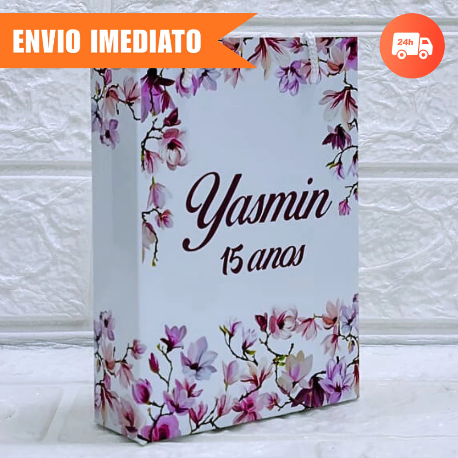 Sacolinha Surpresa FLORES Personalizada Lembrancinha, com NOME+IDADE Kit Festa 15 anos PEGUE E MONTE em Oferta na Shopee