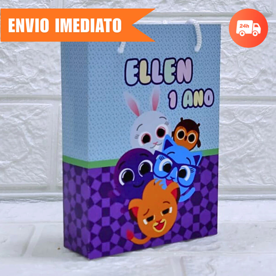Sacolinha Surpresa BOLOFOFO Personalizada Lembrancinha, NOME+IDADE Kit Festa Infantil PEGUE E MONTE
