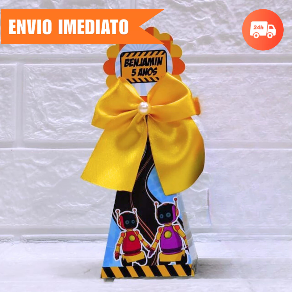 Kit Festa Caixa Pirâmide LÉO O CAMINHÃO Personalizada Lembrancinha Caixinha Aniversário PEGUE MONTE
