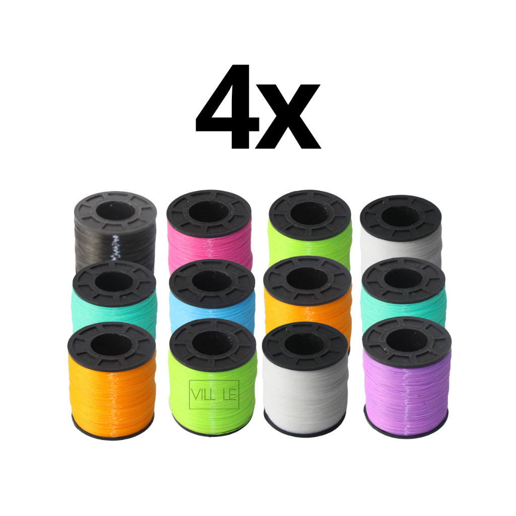 Kit Linha de Pipa de Nylon 500 Jardas - 4 unidades - 48 Carreteis