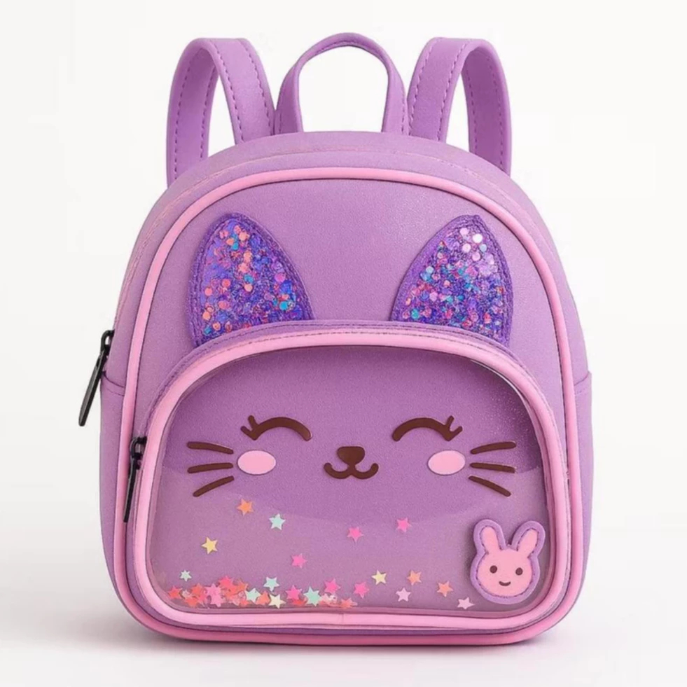 Mochila infantil gatinha Bolsa Menina  Charmosa Escolar, Creche, Passeio etc