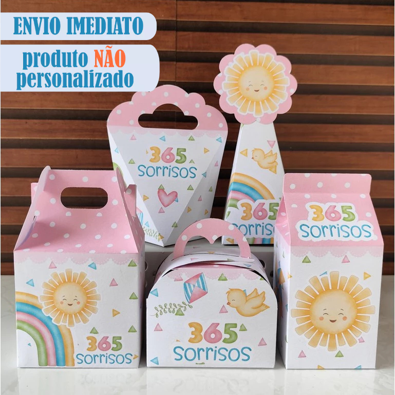 20 Caixinhas 365 SORRISOS ROSA - Caixinhas decoração e lembrancinha de aniversário - Pegue e Monte em Oferta na Shopee