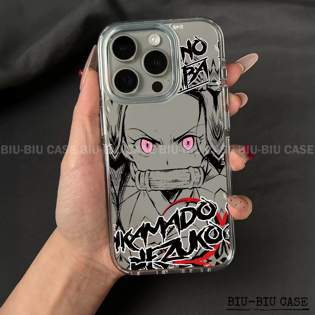 Capa Capinha Tpu Anti Impacto Transparente Para IPhone XR 11 12 13 14 15 16 17 Pro Max Padrão Demon Slayer