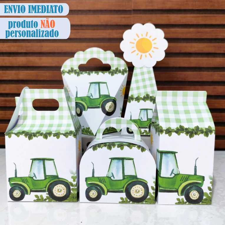 20 Caixinhas TRATOR VERDE - Caixinhas para decoração e lembrancinha de aniversário - Pegue e Monte em Oferta na Shopee
