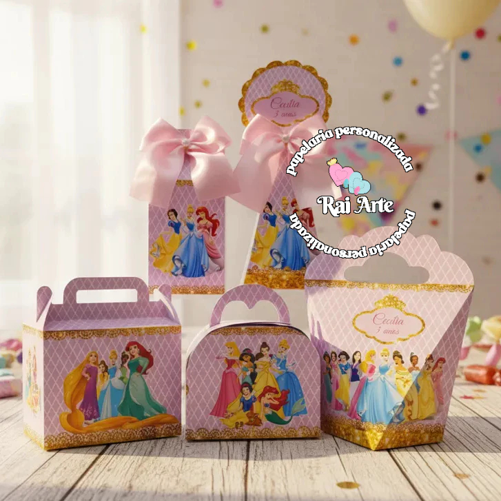 KIT FESTA LEMBRANCINHAS ANIVERSÁRIO FESTA INFANTIL PERSONALIZADOS PRINCESAS DA DISNEY   - PEGUE E MONTE