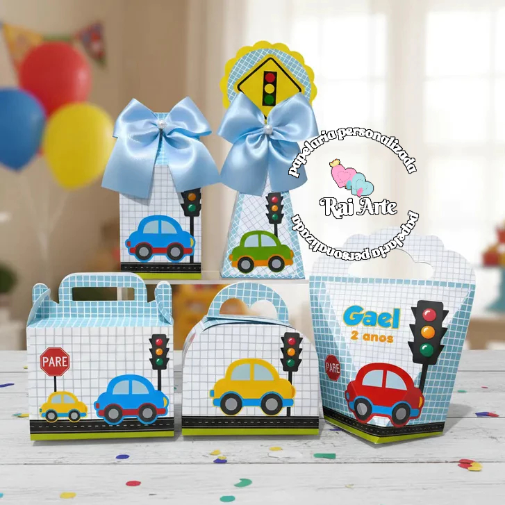 KIT FESTA LEMBRANCINHAS ANIVERSÁRIO FESTA INFANTIL PERSONALIZADOS CARRINHO MEIO DE TRANSPORTE - PEGUE E MONTE