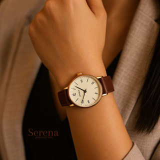 Relógio Feminino Elegante Marrom de Quartzo Pulseira Casual Delicado em Oferta na Shopee