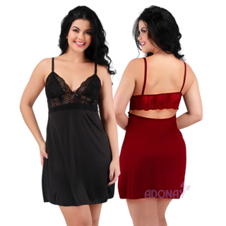 Kit 2 Camisola Feminina Sensual Com Renda Linha Noite Camisola Com Calcinha Sexy de Renda Conforto em Oferta na Shopee