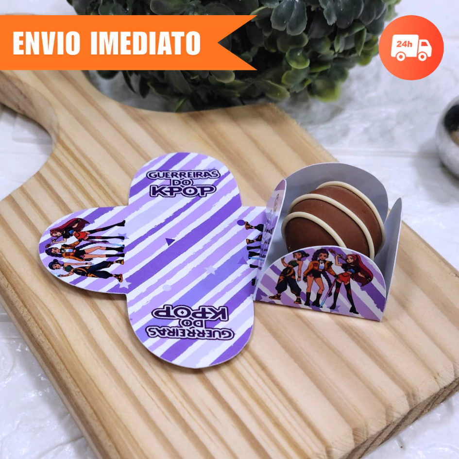Forminha de Doces GUERREIRAS DO KPOP LILÁS Personalizada| Festa de Aniversário-Brigadeiro e Beijinho