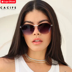 Óculos de Sol Barcelona Redondo Feminino Clássico Metal Premium Retrô uv400 Unissex