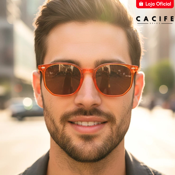 Óculos de Sol Tulum Laranja Hexagonal Premium Retrô Oldstyleuv400 Feminino Masculino Unissex em Oferta na Shopee