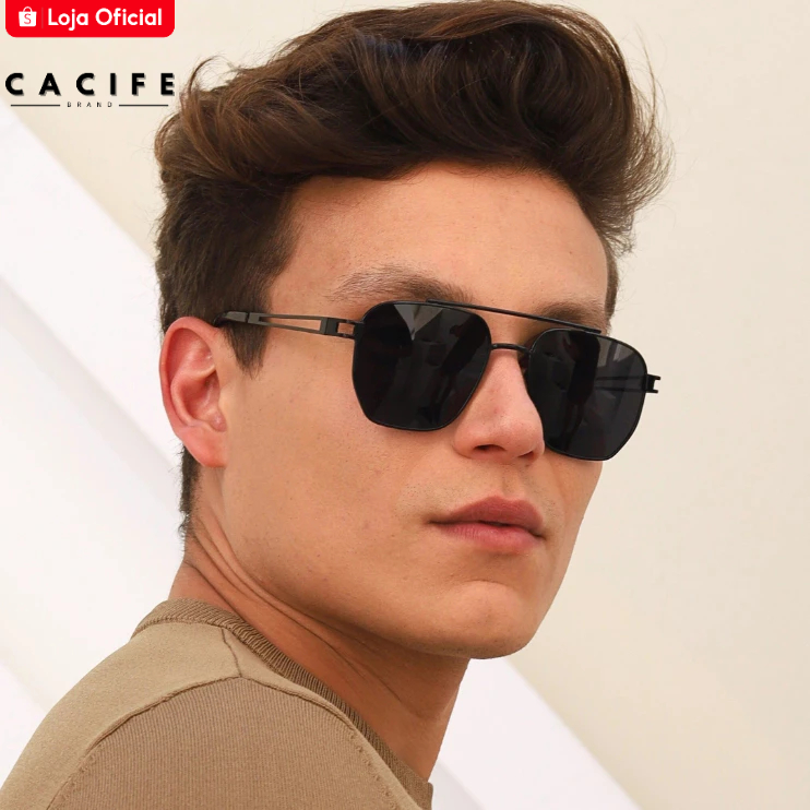 Oculos de Sol Aviador Quadrado Premium Preto Classico Elegante Tendencia uv400 Masculino Feminino