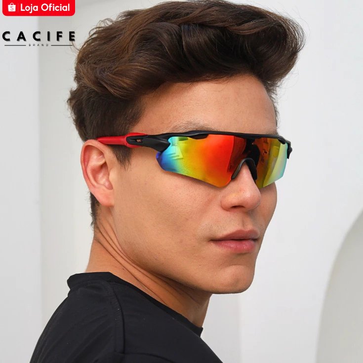 Oculos de Sol Vermelho Baixa Polarizado Pace Esportivo Em Alta Premium Ciclismo Bike Corrida uv400