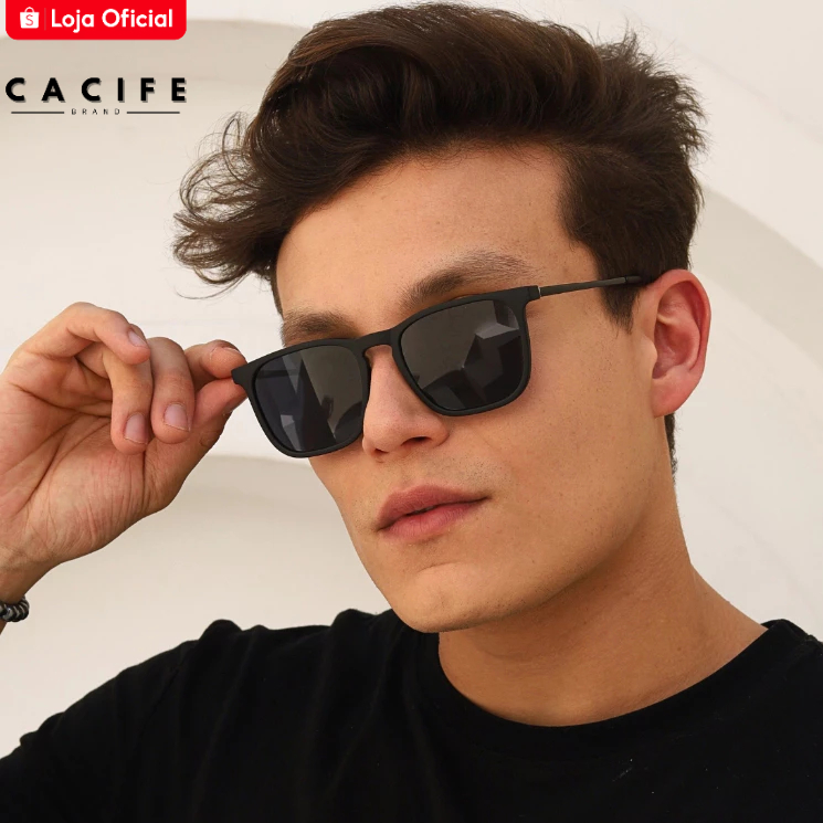 Oculos de Sol Preto Fosco Quadrado Premium Original Mais Vendido Basico Classico uv400 Masculino em Oferta na Shopee