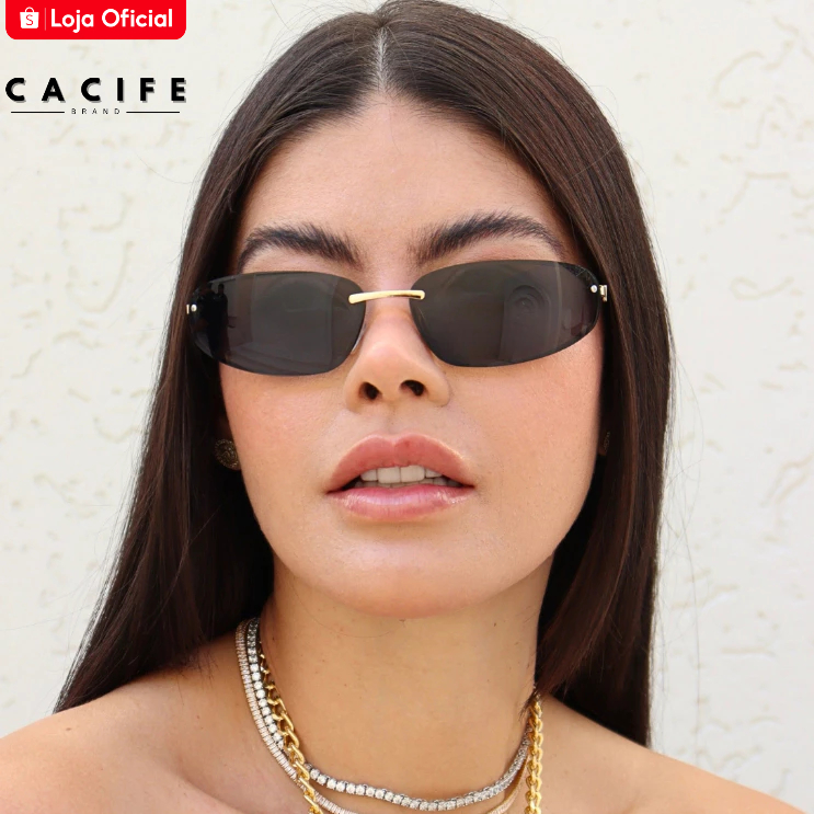 Oculos de Sol Oval Dourado Premium Blogueira Virginia Tendencia em Alta Classico uv400 Feminino em Oferta na Shopee