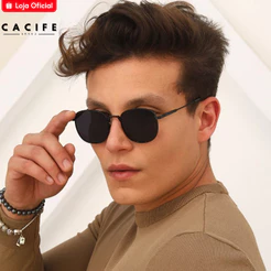 Oculos de Sol Redondo Preto Premium Classico Tendencia Elegante Vintage uv400 Masculino Feminino