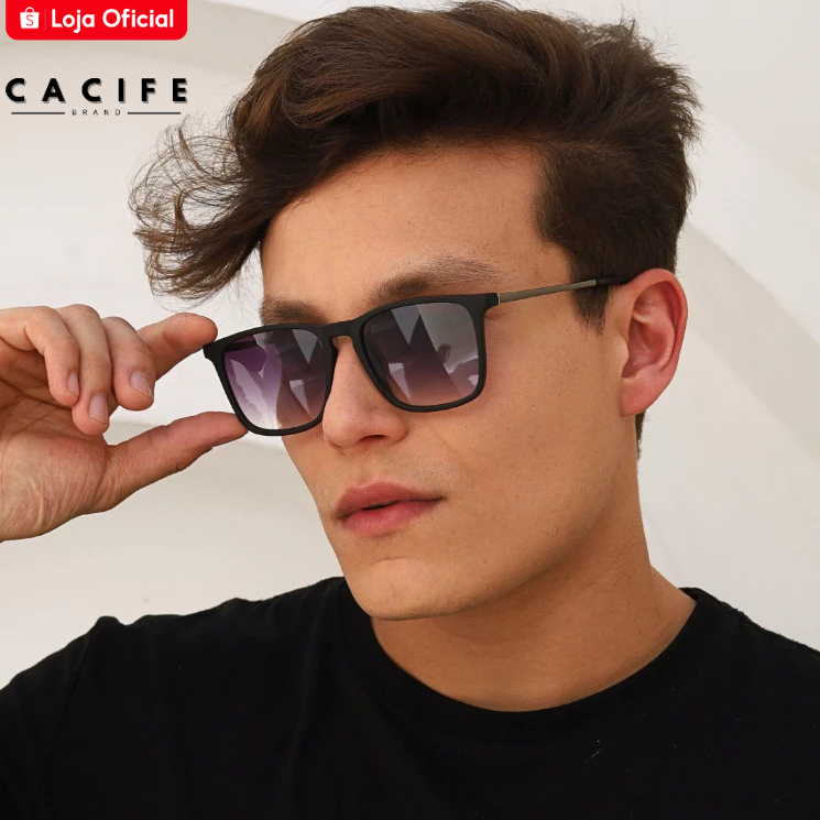 Oculos de Sol Quadrado Retro Preto Degradê Premium Classico Original uv400 Masculino Feminino