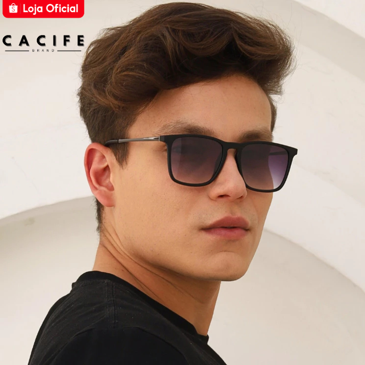 Oculos de Sol Quadrado Preto Degrade Premium Original Classico Tendencia uv400 Feminino Masculino em Oferta na Shopee