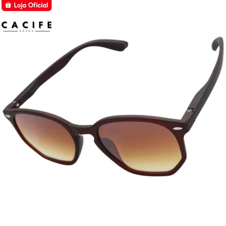 Oculos de Sol Hexagonal Premium Original Marrom Degrade Blogueira Tendencia uv400 Feminino Unissex · foto 2