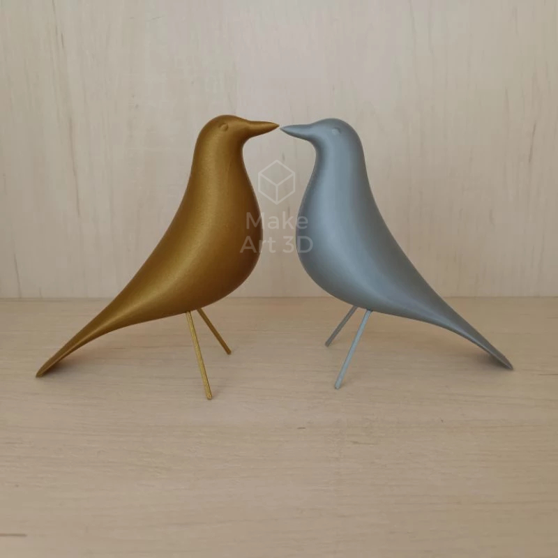 Conjunto 2 Esculturas decorativa Passarinhos Feito em impressora 3D