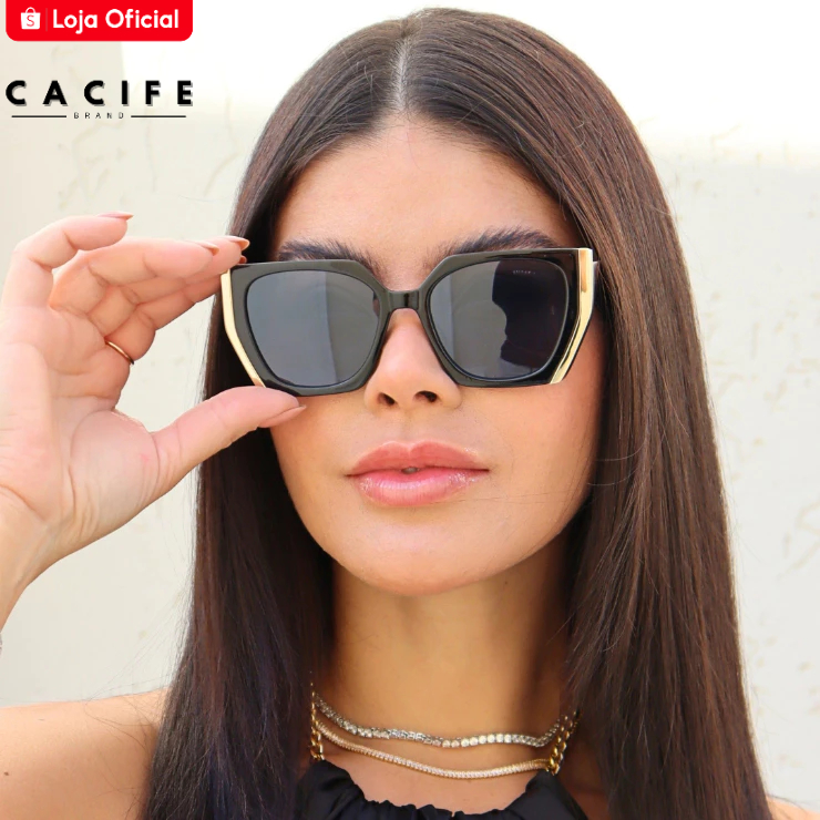 Óculos de Sol Ivy Gatinho Armação Premium Clássico Retrô Moda Blogueira Geométrico uv400 Feminino em Oferta na Shopee