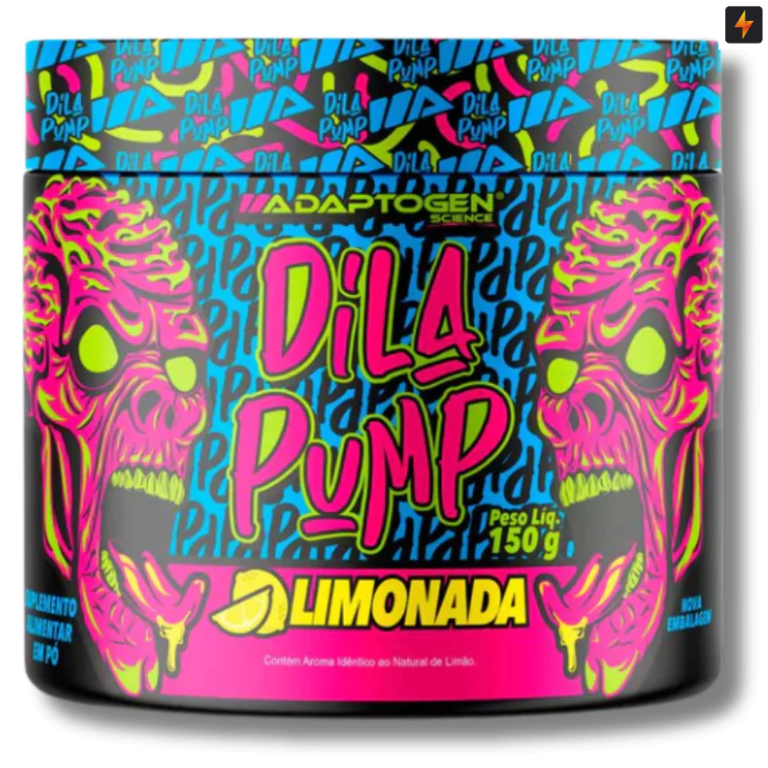 Dila Pump 150g Adaptogen Pré treino Tirosina + Glicerol + Beta Alanina + Arginina em Oferta na Shopee