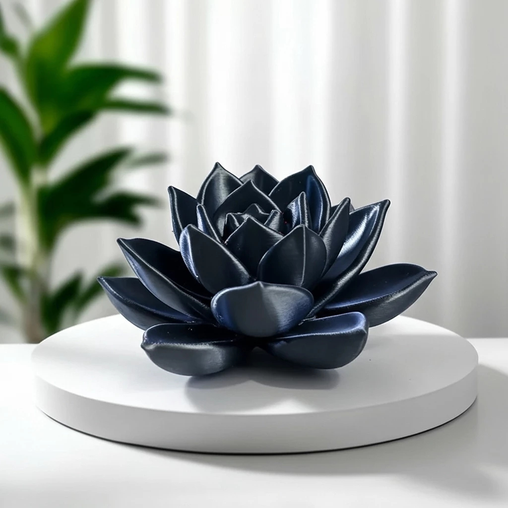 Imagem Estátua Decorativa Flor de Lótus | Escultura Zen para Decoração Sala, Estante e Mesa