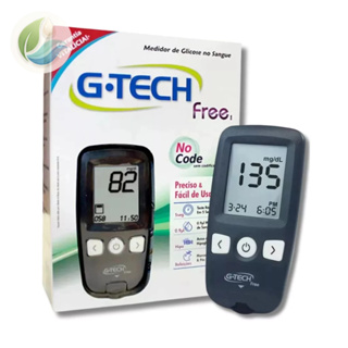 Kit Medidor Glicose G-Tech Free + 10 Tiras + 10 Lancetas + Caneta Lancetadora em Oferta na Shopee