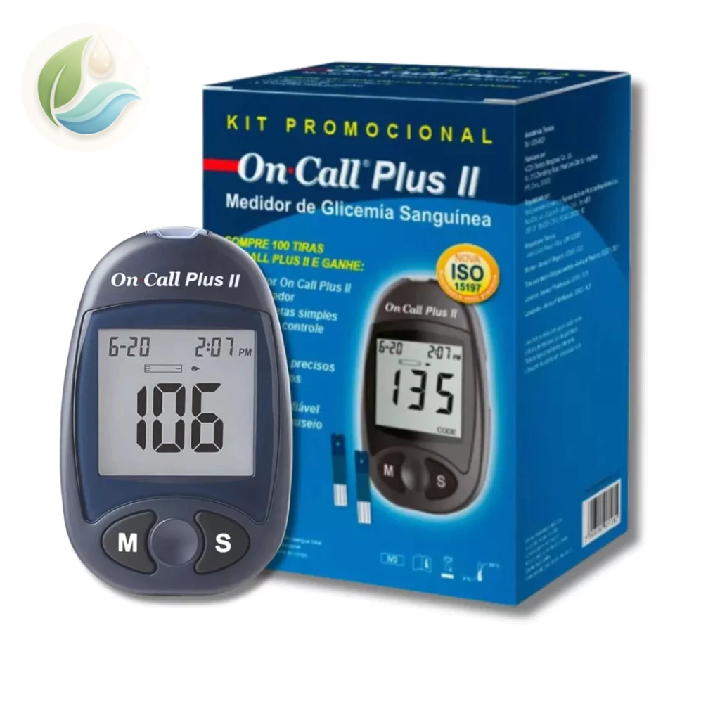 Kit Medidor de Glicemia On Call Plus II + 100 Tiras + 100 Lancetas + 1 Lancetador em Oferta na Shopee