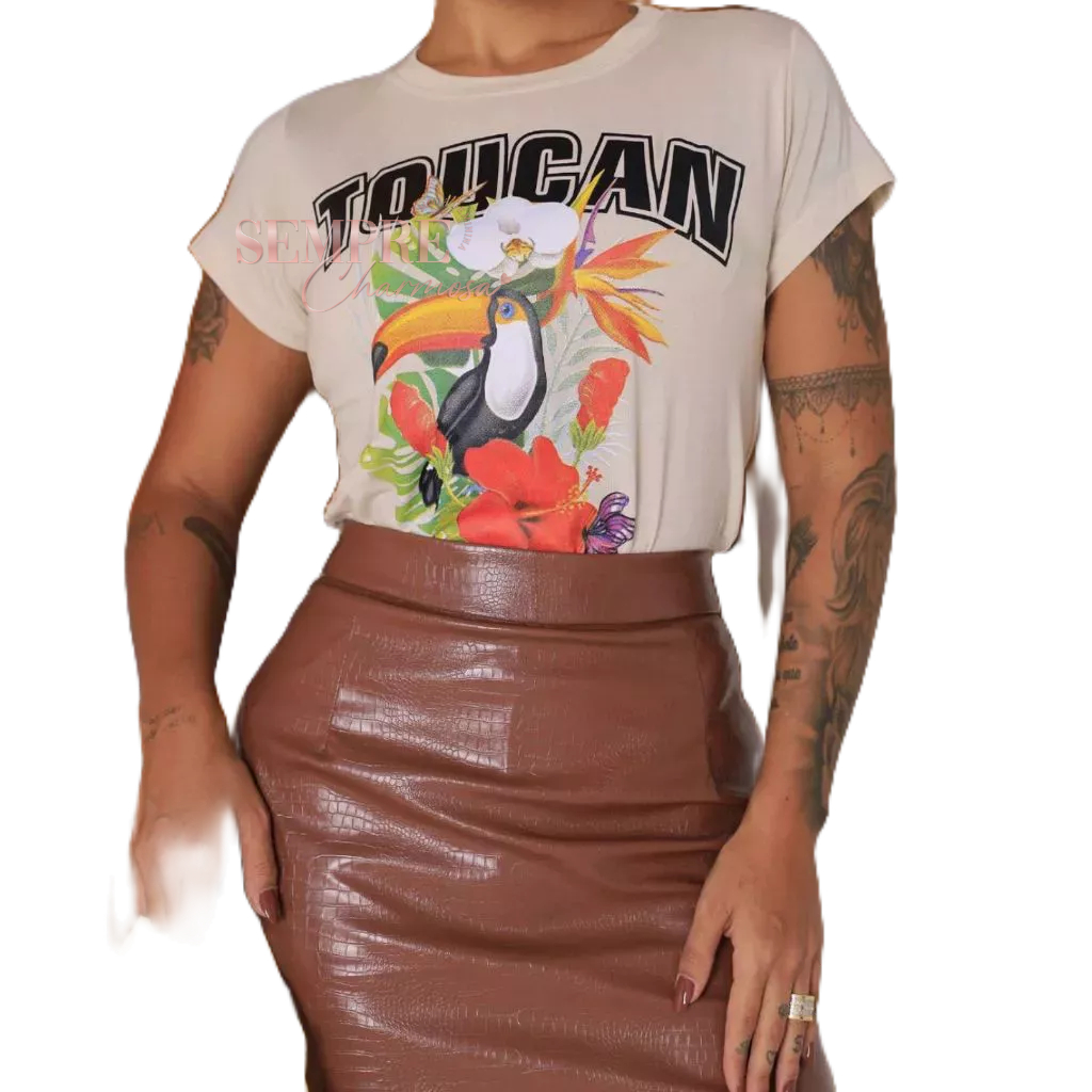 Blusa T-Shirt Feminina Camiseta Basica Malha Diversas Estampas Festas de Final de Ano Ano Novo 2026