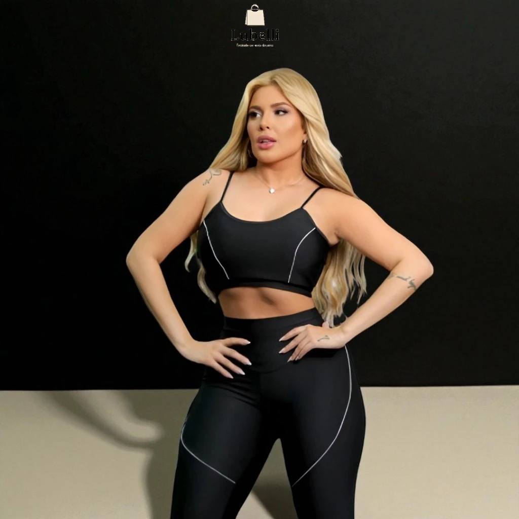Conjunto Fitness Feminino Leve Confortável Sem Transparência Ideal Para Academia
