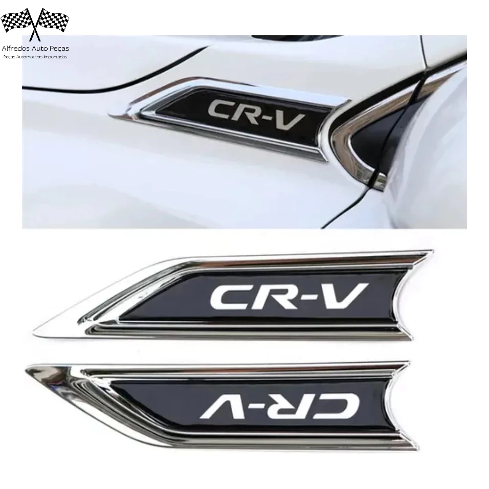 Par Emblema Friso Aplique Honda Lateral Paralama Dianteiro Honda CR-V 2018 2019 2020 Novo