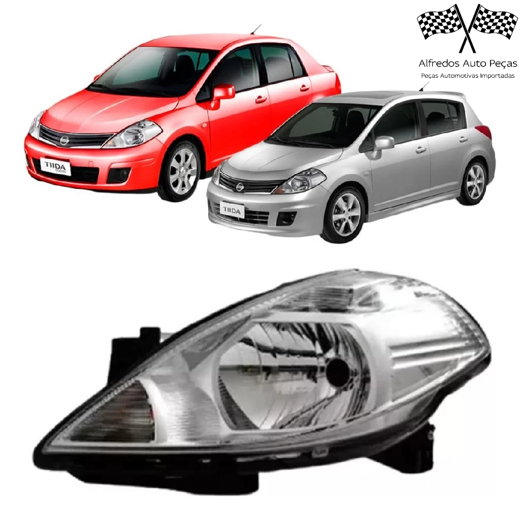 Farol Dianteiro Nissan Tiida 2008 2009 2010 2011 2012 2013 2014 Lado Esquerdo Motroista Novo