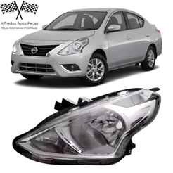 Farol Nissan Versa 2015 2016 2017 2018 Cromado Lado Esquerdo Motorista